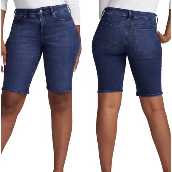NYDJ Womens NWT Curves 360 Habana Sideseam Slit Stretch Jean Shorts Plus Size 28 - Picture 1 of 10